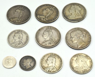 Lot 56 - Collection of Victorian silver crowns, Half...