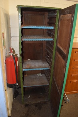 Lot 809 - Green painted single door cupboard