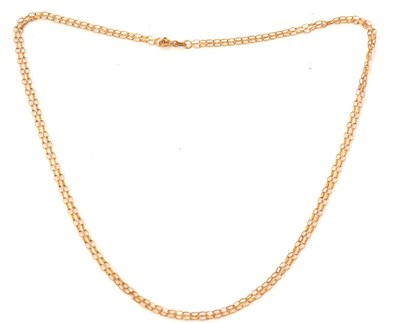 Lot 124 - A 9ct two row belcher style chain, with tag...