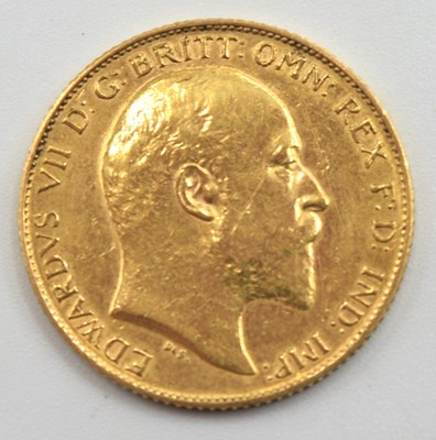 Lot 36 - ERVII 1908 Half gold sovereign