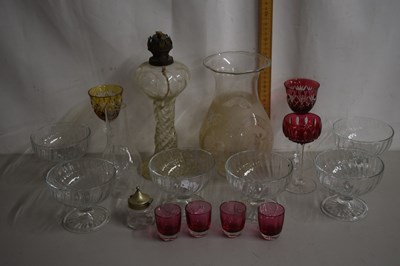 Lot 19 - Quantity of glass wares including a glass oil...