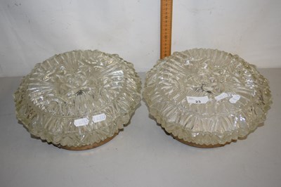 Lot 23 - Two glass lampshades