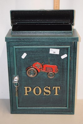 Lot 36 - A metal box marked Post