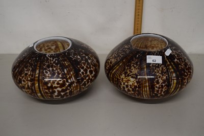 Lot 62 - Two large glass bowls with mottled brown colour