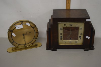 Lot 63 - A vintage Smiths mantel clock together with a...