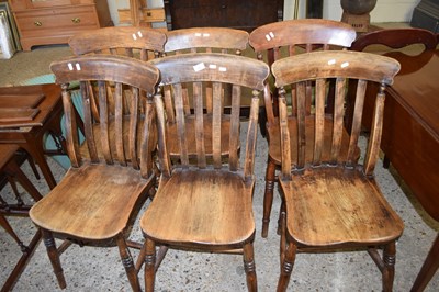 Lot 333 - SIX ELM SEATED KITCHEN CHAIRS
