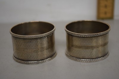 Lot 103 - Two silver napkin rings