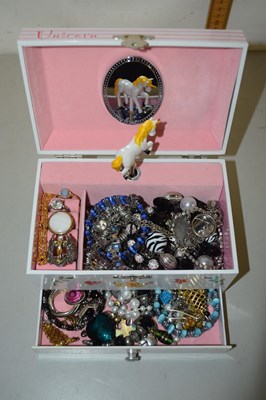 Lot 114 - A unicorn jewellery box and various costume...