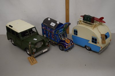 Lot 131 - Retro models of a Landrover and a caravan and...