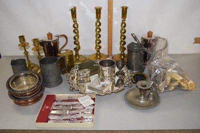 Lot 149 - Mixed Lot: Silver plated serving tray, barley...