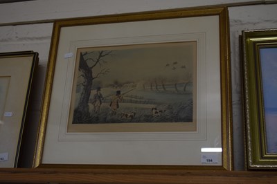 Lot 194 - A set of four gilt framed hunting and shooting...