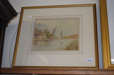 Lot 200 - William Leslie Rackham, Broadland scene with...