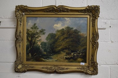 Lot 206 - Victorian school study of a woodland track,...