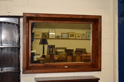 Lot 213 - A modern hardwood framed rectangular wall mirror