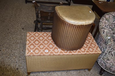 Lot 250 - Lloyd Loom linen box and ottoman