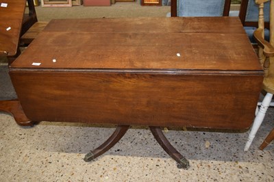 Lot 256 - A 19th Century oak pedestal Pembroke table of...