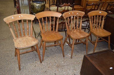 Lot 259 - Set of four modern beech wood kitchen chairs