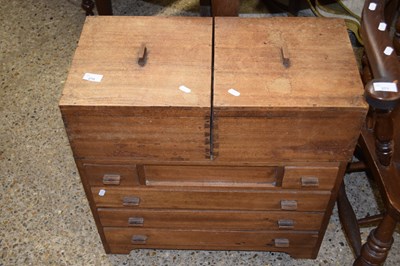 Lot 270 - An early 20th Century sewing box with drawers...