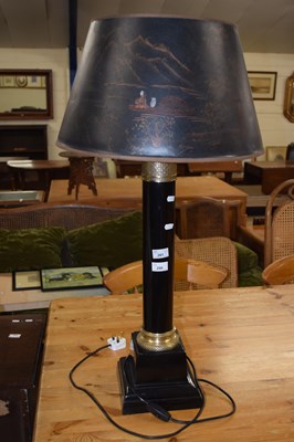 Lot 290 - A modern metal column formed table lamp with...