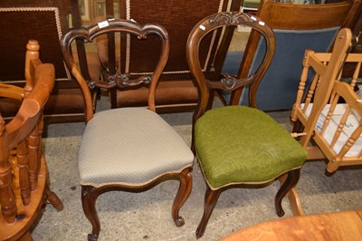 Lot 307 - Two Victorian balloon back dining chairs