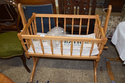 Lot 308 - A swinging cot together with a sign saying...