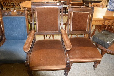 Lot 320 - A Victorian gentlemans armchair together with...