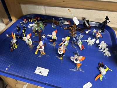 Lot 83 - Collection of various glass animals, glass...