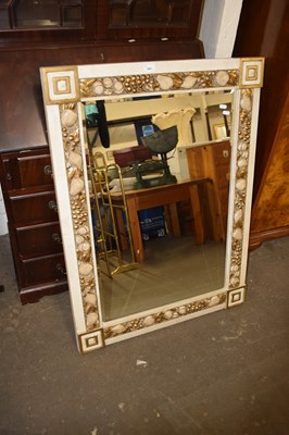 Lot 669 - Modern wall mirror in fruit decorated frame