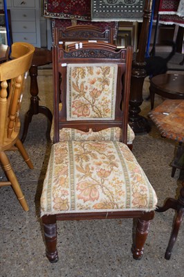 Lot 371 - PAIR OF LATE VICTORIAN FLORAL UPHOLSTERED...