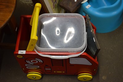 Lot 754 - A child's pull along toy truck, a mirror and...