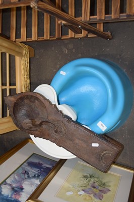 Lot 756 - A child's potty and a vintage hardwood coconut...