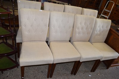 Lot 375 - SET OF EIGHT MODERN BUTTON BACK DINING CHAIRS