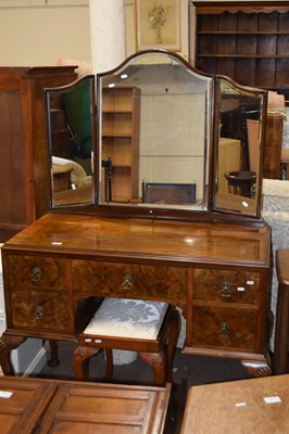 Lot 769 - An Edwardian walnut veneered dressing table...