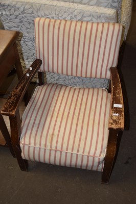 Lot 771 - A striped upholstered bedroom chair