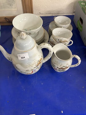 Lot 504 - A Noritaki eggshell porcelain teaset to...