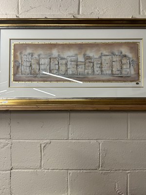 Lot 525 - A framed street scene, watercolour, framed and...