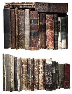 Lot 890 - One box of Leather bound Antiquarian bindings -...