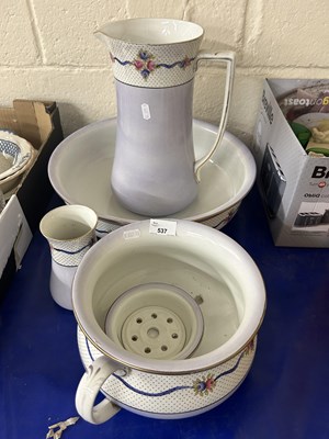 Lot 537 - A porcelain set of Tams ware, wash jug,...