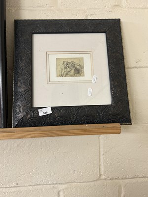 Lot 538 - A pencil sketch of a nude lady, framed and glazed