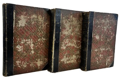 Lot 828 - The Penny Magazine, three half leather bound...