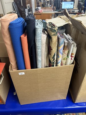 Lot 567 - Box of assorted fabrics