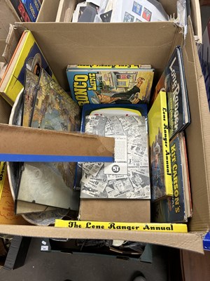 Lot 592 - Box of assorted Lone Ranger books and annuals