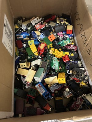 Lot 603 - Box of various assortment of toy cars etc