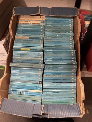 Lot 625 - Two boxes of various Pelican books and novels