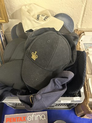 Lot 633 - Box of various baseball caps and other head wear