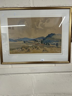 Lot 635 - Framed and glazed watercolour of a country scene