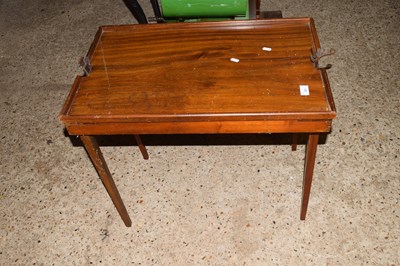 Lot 397 - MAHOGANY OCCASIONAL TABLE WITH FOLDING LEGS,...