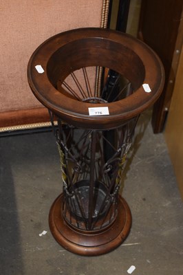 Lot 776 - A modern hardwood and meshwork umbrella stand