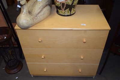 Lot 780 - Light wood three drawer chest