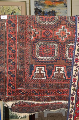 Lot 402 - SMALL MIDDLE EASTERN WOOL FLOOR RUG